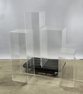 Group of Four Plexi-Glass Pedestals