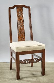 Chinese Carved Wood Side Chair