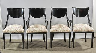 Set of Four Modern Style Black Chairs