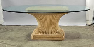 Ceramic Base Glass Top Table