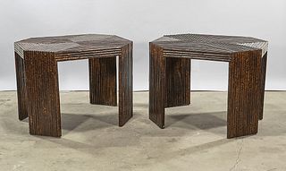 Pair of Bamboo Octagonal Tables