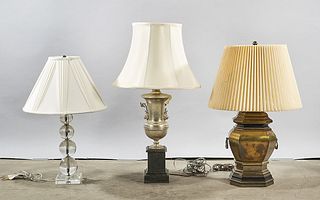 Group of Three Various Table Lamps