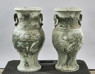 Pair Chinese Garden Vases