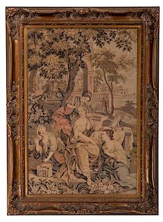 Framed Aubusson-Style Tapestry 