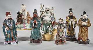 Group of Seven Chinese Enameled Porcelain Figures