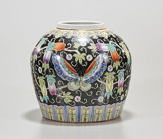 Chinese Enameled Porcelain Ginger Jar