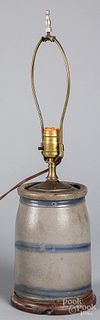 Western Pennsylvania stoneware table lamp, 19th c