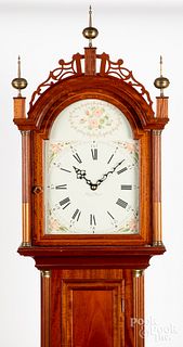 MA Federal style mahogany tall case clock