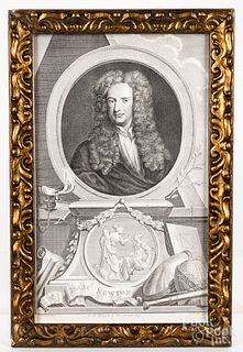 Houbraken engraving of Sir Isaac Newton