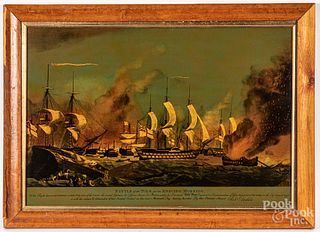 Reverse print on glass, Battle of the Nile