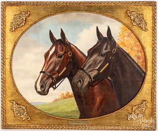 Three Elizabeth Bell, oil on canvas horse portrai