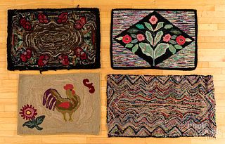 Four hooked rugs, late 19th/early 20th c.