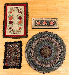 Three hooked rugs, early 19th/20th c.