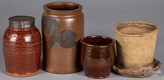 Four pieces of earthenware, 19th c.