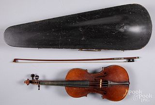 Antique maple violin and bow.