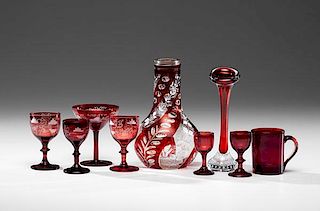 Bohemian Ruby Glass Tablewares, Plus 