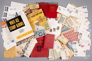 Collection of US stamps, stock certificates, etc.