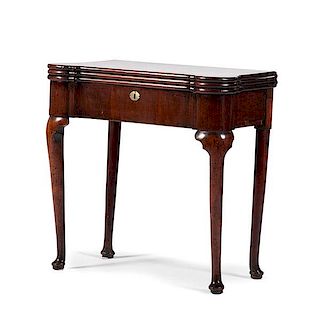 Queen Anne Games Table with Triple Fold-Over Top 