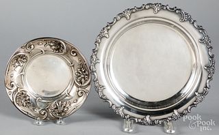 Sterling silver tray and shallow bowl
