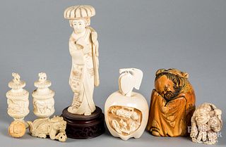 Chinese and Japanese bone carvings