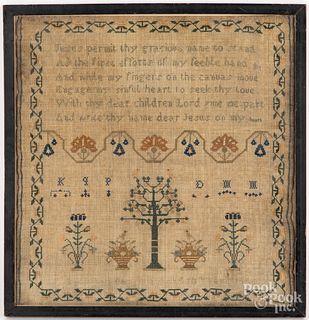 Two English silk on linen samplers, dated 1846