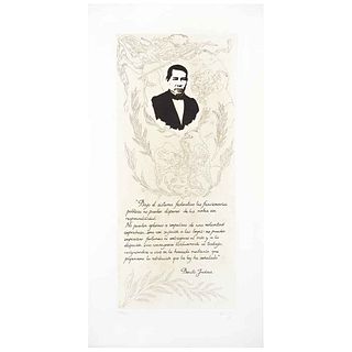 SERGIO HERNÁNDEZ, Untitled, Signed, Aquatint etching 283 / 300, 34.2 x 17.7" (87 x 45 cm)