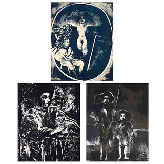 FRANCISCO CORZAS, a)Incubos b)El ciego vidente c)Médicos de la Legua, Signed and dated 73, Lithograph Hc/E, 20.4 x 16.5" (52 x 42 cm), Pieces: 3