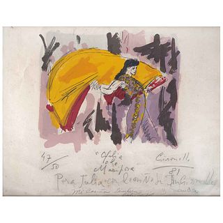 ALBERTO GIRONELLA, Ofelia de mariposa, Signed, Serigraphy 47 / 50, 14.5 x 18.5" (37 x 47 cm)