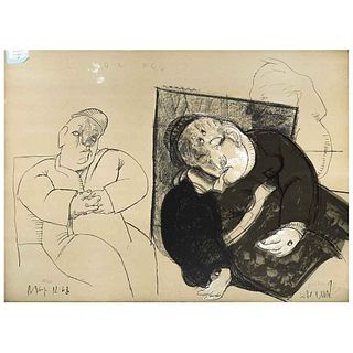 JOSÉ LUIS CUEVAS , L`amour fou, from the binder Crime by Cuevas, Signed and dated 68, Lithograph 85 / 100, 21.8 x 28.3" (55.5 x 72 cm)