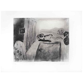JOY LAVILLE, Untitled, Signed, Aquatint engraving in gouache 30 / 30, 7.8 x 10.2" (20 x 26 cm)