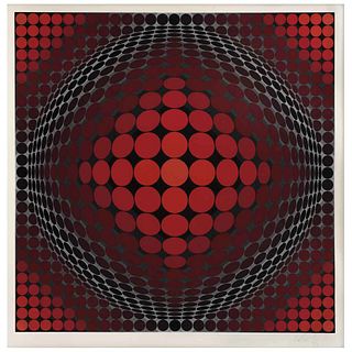 VICTOR VASARELY, Untitled, Signed, Lithograph without print number, 25.5 x 25.5" (65 x 65 cm)