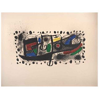JOAN MIRÓ, Star Scene, Signed on plate, Lithograph without print number, 12.5 x 20.4" (32 x 52 cm)