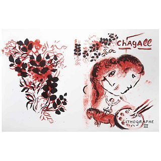 MARC CHAGALL Lithographe III, Signed on plate, Lithograph without print number, 12.5 x 10.4" (32 x 52 cm), Document