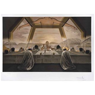 SALVADOR DALÍ, The Sacrament of the Last Supper, Signed, Lithograph I 92 / 175, 16.9 x 27.5" (43 x 70 cm)