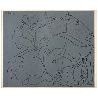 PABLO PICASSO, La Pique Cassee, Unsigned, Linocut from an edition of 520, 10.6 x 12.5" (27 x 32 cm)