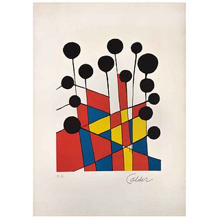 ALEXANDER CALDER, Colour Fields, 1974, Spurious signature, Lithograph E.A., 12.2 x 9.4" (31 x 24 cm)