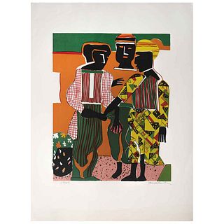 ROMARE BEARDEN, Untitled, Signed, Lithograph 58/ 300, 18.5 x 14.9" (47 x 38 cm)