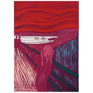 ANDY WARHOL, IIIA.58 (c): The scream (After Munch), Stamp on back, Serigraphy 206 / 1500, 35.4 x 25.1" (90 x 64 cm), Certificate