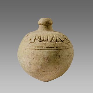 Ancient Large Islamic Terracotta Hand Grenade c.12th century AD.
