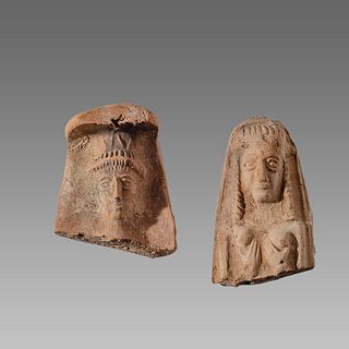 Lot of 2 Ancient Phoenician terracotta idols c.6th century BC. 