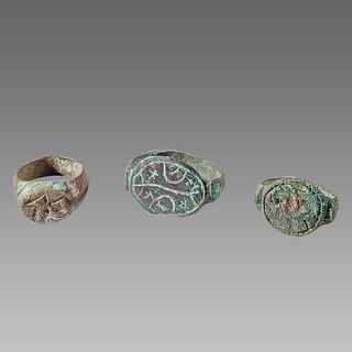 Lot of 3 Ancient Roman Bronze Rings c.2nd century AD. 