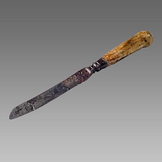 England, Iron Table Knife with Bone handle c.17th centry AD. 