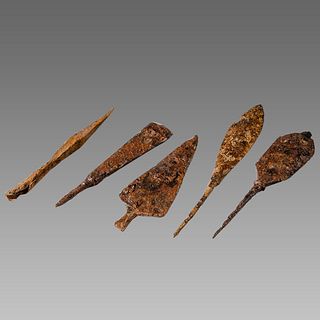 Lot of 5 Ancient Roman Iron Arrow Heads c.2nd-3rd century AD. 