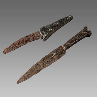 Lot of 2 Ancient Roman Bronze Knifes c.2nd-4th century AD. 