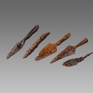Europe, Lot of 5 Iron Arrowheads c.12th-16th cent AD. 