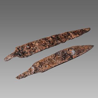 Lot of 2 Iron Knife Blades Crusader period c.14th cent AD.