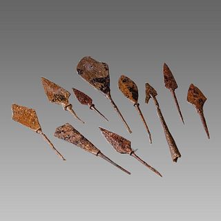 Lot of 10 Ancient Roman Iron Arrow Heads c.1std-4th century AD.