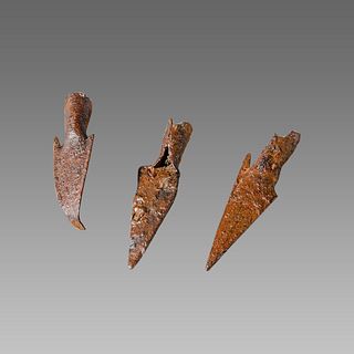 Lot of 3 Europe, Iron Arrow Heads Dark Ages c.5th-10th cent AD.