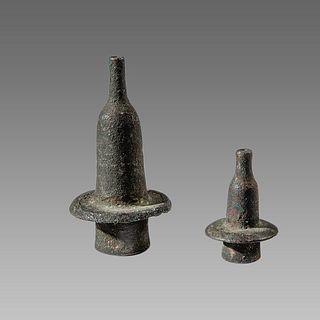 Lot of 2 Ancient Roman Iron Candle Holders c.1st-4th century AD. 