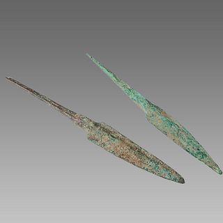 Lot of 2 Ancient Luristan Bronze Arrow heads c.1200 BC.
